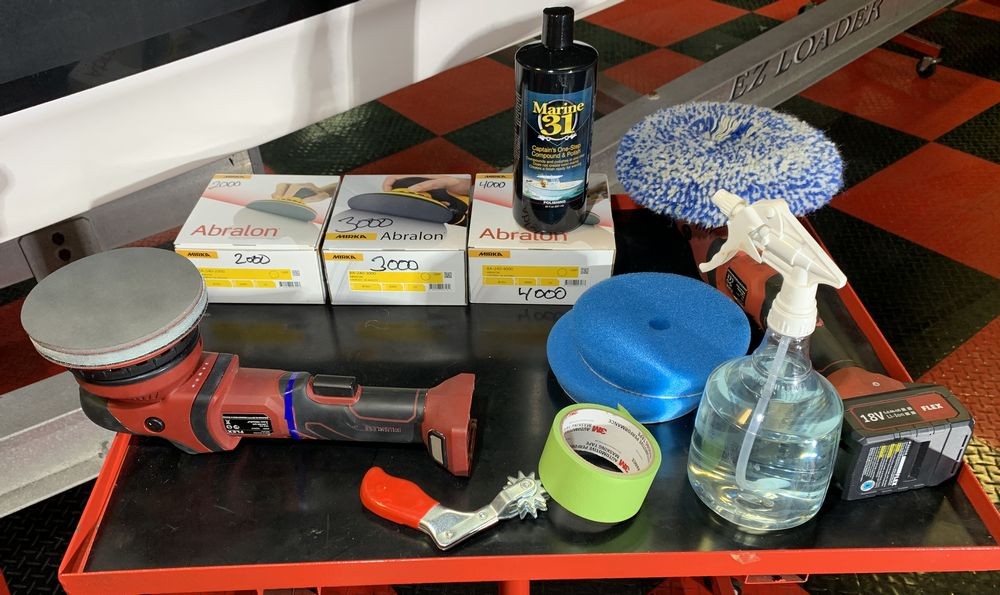 Products used to detail the boat.
