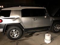 Riot, sorry protest, damaged fj cruiser.  Spray paint removal-img_0257-jpg