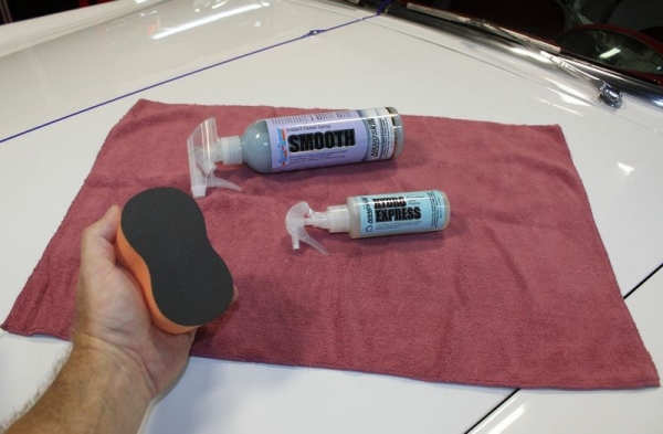 Removing contaminants with Autoscrub Kit at Autogeek 1955 Ford Crown Victor