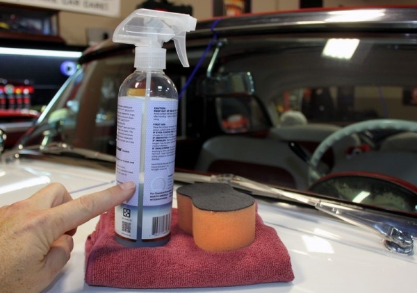 Removing contaminants with Autoscrub Kit at Autogeek 1955 Ford Crown Victor