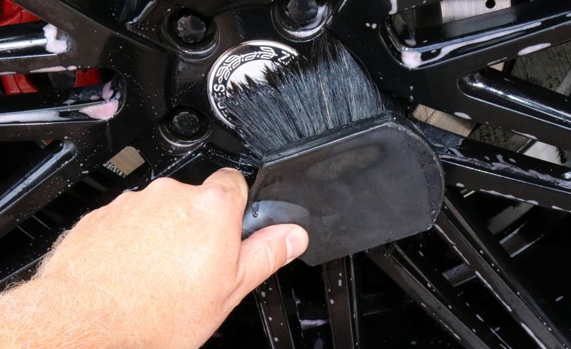 Use a Wheel Woolies Wheel Brush to clean the front of the wheel.