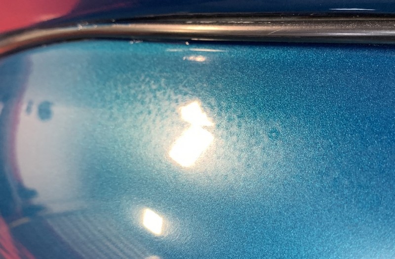 Close up of paint defects