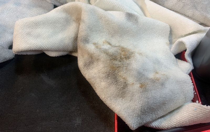Close up of dirty towels.