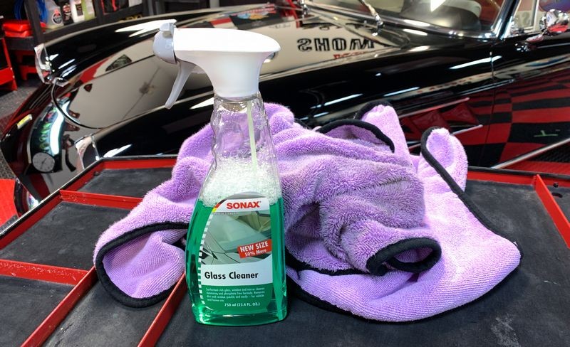 SONAX Glass Cleaner on rack.