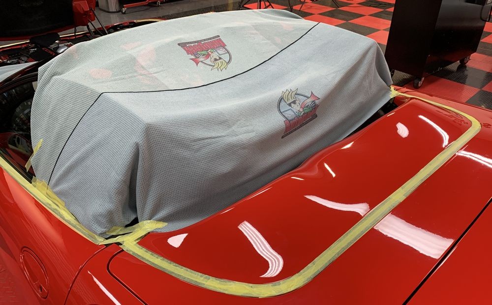 Use an Autogeek Cover Up Towel to cover entire convertible tops.