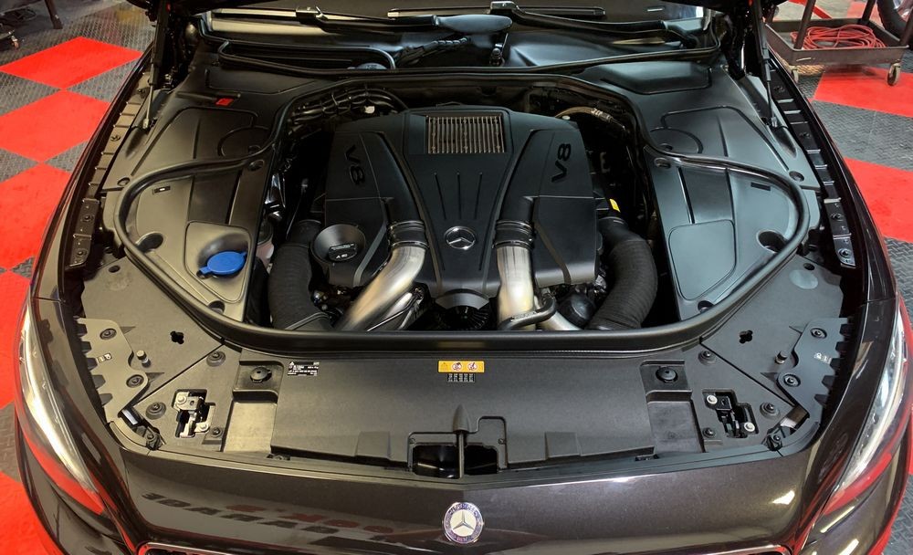 Engine compartment after detailing with 303 Aerospace Protectant.