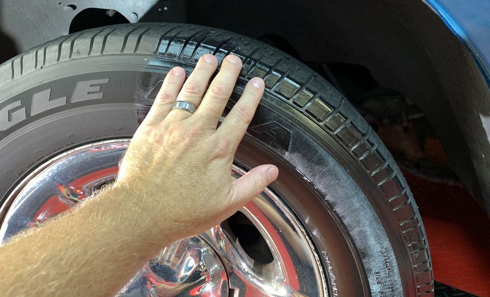 PBL Tire Coating lasts long and isn't greasy.